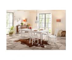 Home affaire Essgruppe »Merida« weiß, 160-199/80cm & 4er Pack Stühle, FSC®-zertifiziert