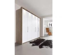 Panorama-Falttürenschrank mit Glasfront in 3 Breiten braun, Breite 250cm, »Loft«, mit Schubkästen, WIEMANN