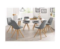 Essgruppe grau, pflegeleichtes Kunstleder, FSC®-zertifiziert, yourhome