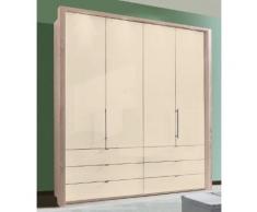 Panorama-Falttürenschrank mit Glasfront in 3 Breiten braun, Breite 200cm, »Loft«, mit Schubkästen, WIEMANN
