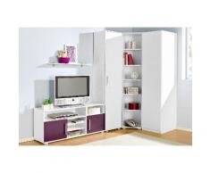 Jugendzimmer-Set lila, mit 1-trg. Kleiderschrank, yourhome