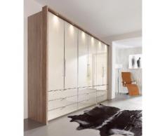 Panorama-Falttürenschrank mit Glasfront in 3 Breiten braun, Breite 300cm, »Loft«, mit Schubkästen, WIEMANN