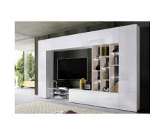 TECNOS Wohnwand beige, Hochglanz-Fronten, FSC®-zertifiziert