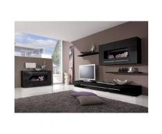 Wohnwand schwarz, ohne Aufbauservice, Hochglanz, yourhome