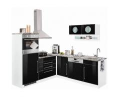 Winkelküche mit E-Geräten »Keitum« schwarz, mit Schubkästen, Held Möbel