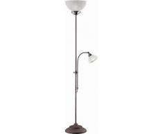 TRIO LEUCHTEN Deckenfluter mit Leseleuchte »Country« braun, 2 -flg. / Ø20cm, Energieeffizienzklasse: A++