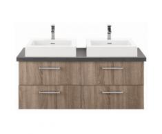OPTIFIT Waschtisch »Doha« braun, Beckenform eckig, Soft-Close-Funktion
