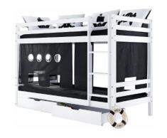 Hoppekids Etagenbett »Pirat« schwarz, Liegefläche 90/200cm, FSC®-zertifiziert