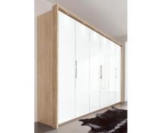 Panorama-Falttürenschrank mit Glasfront in 3 Breiten beige, Breite 300cm, »Loft«, mit Schubkästen, WIEMANN