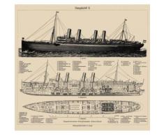 Fototapete »Dampfschiff« bunt, L/B: 280cm / 300cm, pflegeleichte Oberfläche, FSC®-zertifiziert, rasch