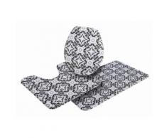 MY HOME SELECTION Badematte »Kacheln« schwarz, 3-tlg Stand-WC-Set, 14mm
