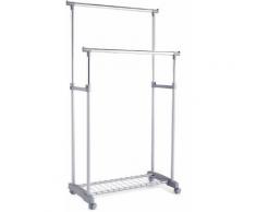 Rollkleiderständer, höhenverstellbar, 83 x 43 x 93,5-170 cm silber, ZELLER PRESENT