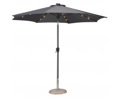 Alu-Sonnenschirm mit LED-Beleuchtung (grau)