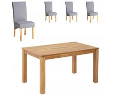 Essgruppe Royal Borg/Tom (90x140, 4 Stühle, grau)