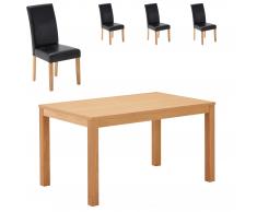 Essgruppe Himmerland/Tureby (140x90, 4 Stühle, schwarz)