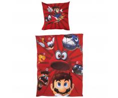 Kinderbettwäsche Mario (135x200, rot)