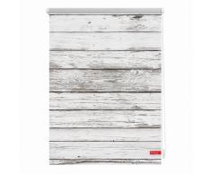 Klemmfix Rollo Bretter-Vintage (90x150, weiß-grau)