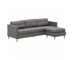Ecksofa Falslev (2-Sitzer, Recamiere, grau)