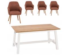 Essgruppe Holsted/Toreby (160x95, 4 Stühle, vintage cognac)