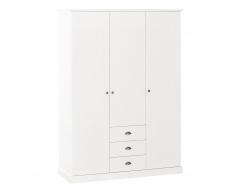 Kleiderschrank Hela (3-türig, weiß lackiert)