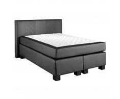 Boxspringbett Helsinki (140x200, Kunstleder, schwarz)