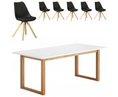 Essgruppe Hanstholm/Blokhus (90x190, 6 Stühle, schwarz)