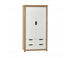Kleiderschrank Svendborg (2-türig, Eiche, weiß)