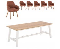 Essgruppe Holsted/Toreby (220x95, 6 Stühle, vintage cognac)