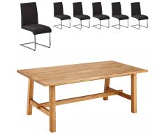 Essgruppe Lendrup/Move (200x95, 6 Stühle, anthrazit)
