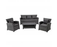 Gartensofa-Set Hamilton (1 Tisch, 2 Sessel, 1 Sofa)