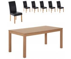 Essgruppe Himmerland/Tureby (180x90, 6 Stühle, schwarz)