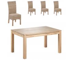 Essgruppe Nordic Oak/Rio (140x95, 4 Stühle, natur)