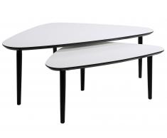 Couchtisch-Set Ferritslev Fyn (2er Set, weiß/schwarz, modern)