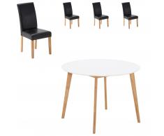 Essgruppe Blokhus/Tureby (Ø 105, 4 Stühle, schwarz)