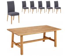 Essgruppe Lendrup/Holeby (95x200, 6 Stühle, grau)