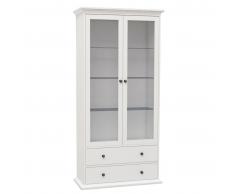 Vitrine Pariso (2 Türen, 2 Schubladen, weiß)
