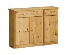 Kommode Mia (2 Schubladen, 3 Türen, natur lackiert)