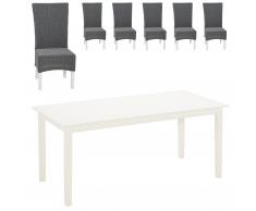 Essgruppe Lakolk/Rio (90x180, 6 Stühle, grau)