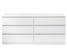 Kommode Naia (3+3 Schubladen, weiß)