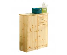 Kommode Mia (2 Schubladen, 2 Türen, hoch, natur lackiert)