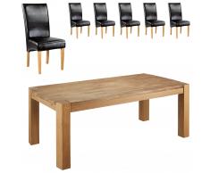 Essgruppe Goliath/Tom (100x200, 6 Stühle, schwarz)