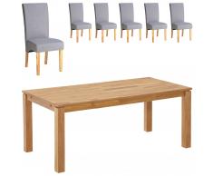 Essgruppe Royal Borg/Tom (180x90, 6 Stühle, grau)
