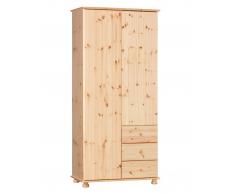 Kleiderschrank Britta (2-türig, Kiefer, natur lackiert)