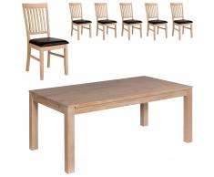 Essgruppe Nordic Oak (175x95, 6 Stühle)