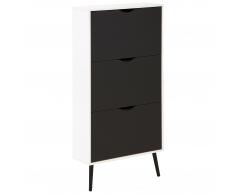 Schuhschrank Oslo (schwarz-weiß)