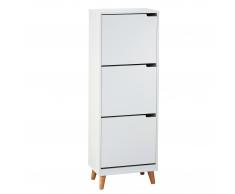 Schuhschrank Mitra (3 Schubladen, Eiche, weiß)