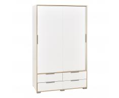 Kleiderschrank Line (2-türig, weiß foliert)