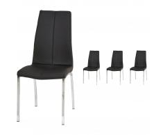 4er-Set Polsterstuhl Arden (Kunstleder, schwarz)