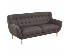 Sofa Hampen (3-Sitzer, Stoff, dunkelgrau)
