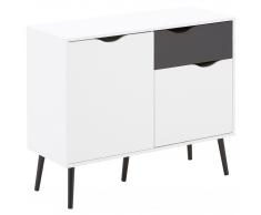 Sideboard Oslo (1 Schublade, 2 Türen, schwarz-weiß)
